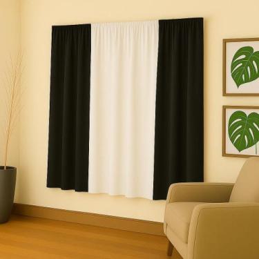 Imagem de Cortina Versátil 2,00X1,70 Para Sala Quarto Escritório Decoração Estil