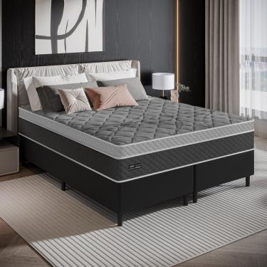 Imagem de Cama Box Queen 158cm Molas Ensacadas Ferrara Umaflex Base 2CEN - Cinza com Preto