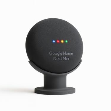 Imagem de Suporte Google Home Nest Mini 1ª e 2ª Geração, Base Estável, Design Moderno, Suporte de Mesa, Elegante e Sofisticado (Cinza)