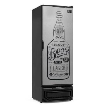 Imagem de Refrigerador Vertical para Cervejas 410 Litros – Porta Cega em Aço Inox com Adesivo – GCB-40 GW/TI – 220V - Gelopar