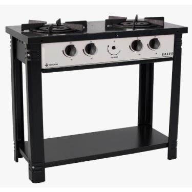 Imagem de Fogão Profissional 2 Bocas Venâncio Linha Bravo Grafite com Espera par