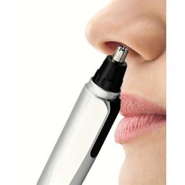 Imagem de Aparador de pelos do nariz para homens mulheres fácil e higiênico prata BLC1458-02