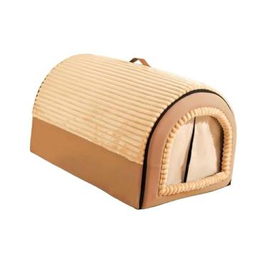 Imagem de IEUDNS Casinha para Gatos, Casinha para Animais de Estimação Fechada, Macia e Quente para o Inverno, Cama Portátil para Cães de Pequeno Brincando, Marrom, M