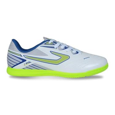 Imagem de Chuteira Topper Liga Fsal Branco/Azul/Amarelo Neon,42