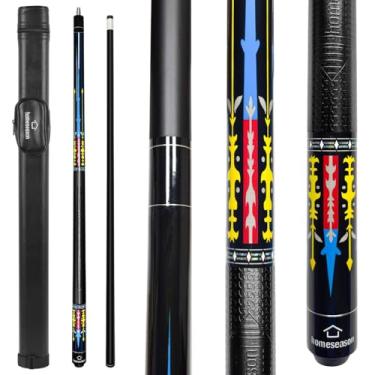 Imagem de HomeSeason Bastão de taco de sinuca de 510 g de madeira de bétula de bilhar 13 mm Bastões profissionais de sinuca de baixa deflexão com estojo de taco