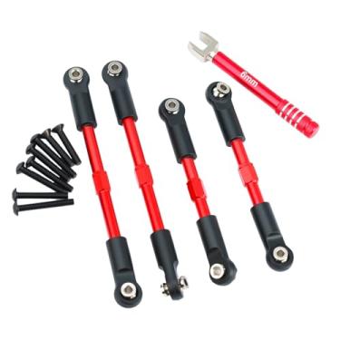 Imagem de BENMAZ Aluminium Alloy Pull Rod Links Compatible with 1/10 Arrma Gorgon 2WD Fury Vorteks RC Monster Truck (Red)