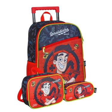Imagem de Mochila Rodas Lancheira Estojo Duplo Enaldinho Youtuber