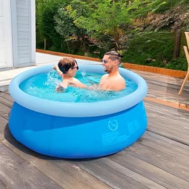 Imagem de Piscina Inflável Infantil 1000L Redonda – Estampa Fundo do Mar com Peixinhos | Segura, Resistente e Fácil de Montar | Diversão Garantida para Crianças no Verão + Kit Reparo Incluso