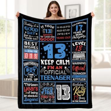 Imagem de Cobertor de aniversário para menino de 13 anos, presentes de aniversário de 13 anos, presente para meninos, feliz nascimento, 13 anos, ideias de presente de aniversário, presentes exclusivos de 13