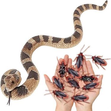 Imagem de Kit de pegadinhas 3 em 1 Fake Snake 61 cm Baratas Poo - Marca Própria