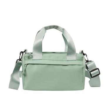 Imagem de Mini bolsa de ginástica mensageiro de nylon multiuso fitness ombro elegante viagem com alça ajustável, Verde, Medium, Verde