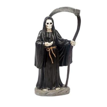Imagem de Estátua Grim Reaper Skeleton Resin Dark Cloaked Death 23,5 cm - yiweis