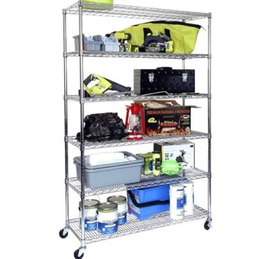 Imagem de Estante Organizadora Multiuso 5 Prateleiras Cromada C Rodas