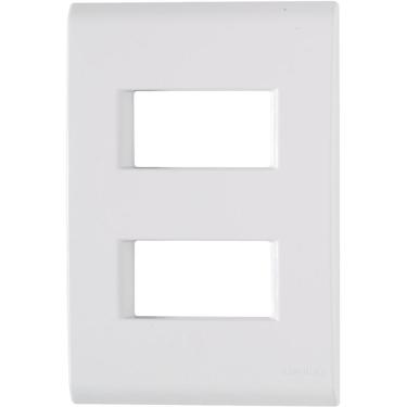 Imagem de Kit 6 Placa 2 Postos Afastados 4x2 Tramontina Liz Branca