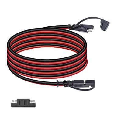 Imagem de BFXM Cabo carregador de bateria de 16 AWG, 3,5 m, SAE para SAE, chicote de desconexão rápida, 2 conectores de pinos, cabos de extensão para carro, motocicleta, painel solar (12 pés-1 peça)