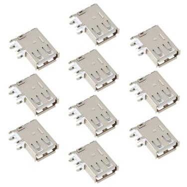 Imagem de YINETTECH 10 peças USB Tipo A fêmea PCB Mount Socket Connector para microfone eletrônico
