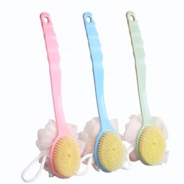 Imagem de Escova de Banho com Bucha 2 em 1 para Esfregar As Costas E Esfregar(1peça)
