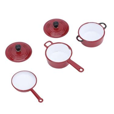 Imagem de SPYMINNPOO Conjunto de Panelas Em Miniatura para Casa de Bonecas, Mini Potes e Panelas de Liga Metálica Em Escala 1:12 Com Revestimento de Esmalte Brilhante para Exibição e Fotografia de Cozinha de