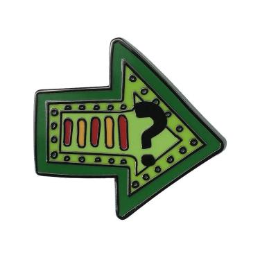 Imagem de Alfinetes de broche Green Arrow com design de ponto de interrogação em liga