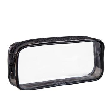 Imagem de Estojo de lápis simples transparente de PVC de grande capacidade