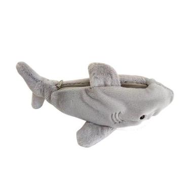 Imagem de Estojo de lápis Plush Shark de grande capacidade para estudantes e cri