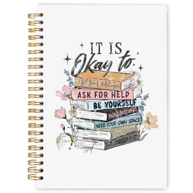 Imagem de WARDOS Caderno floral vintage de saúde mental 13 x 20 cm, caderno de diário terapêutico para mulheres adolescentes, diário guiado para saúde mental, presentes de psicologia