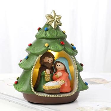 Imagem de Hodao Conjuntos de presépio para Natal, interior, Natal, presépio, decoração, presépio de Natal, decoração de presépio da sagrada família para presente de decoração de Natal - decoração de casa para