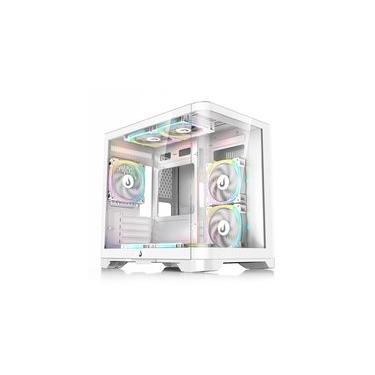 Imagem de Gabinete Gamer Rise Mode Glass Curvo, M-ATX, Lateral e Frente em Vidro Temperado, Branco - RM-GA-GC-FW