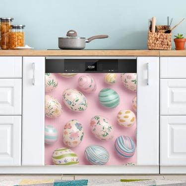 Imagem de ATTX Capa magnética de ovos de páscoa, 58,4 cm C x 66 cm A decoração da capa frontal da máquina de lavar louça, decalques de armário doméstico eletrodomésticos adesivos #61
