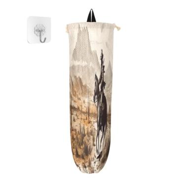 Imagem de Wassud Cavalo galopante 1 pacote de suporte de saco de plástico, suporte de parede para saco de mercearia, armazenamento de cozinha para decoração de despensa de cozinha em casa