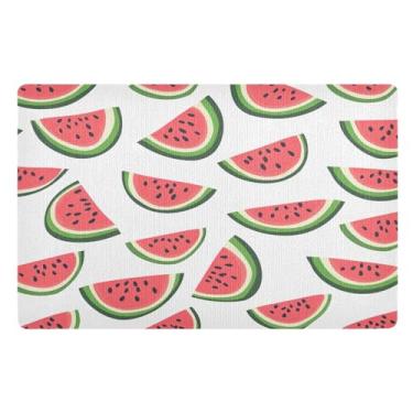 Imagem de STAYTOP Tapete de porta de cravo de melancia para entrada externa 81 x 50 cm, tapete de boas-vindas externo/interno, tapetes de banho fofos, capacho frontal antiderrapante para entrada, pátio, áreas