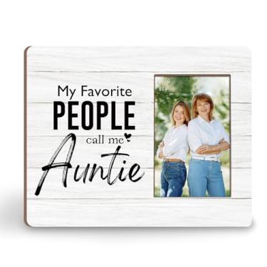 Imagem de KU-DaYi Porta-retrato My Favorite People Call Me Auntie 20 x 25 cm, presentes para tia, presentes para Natal, Dia das Mães, aniversário, presente de sobrinha, parede e mesa, moldura de madeira para