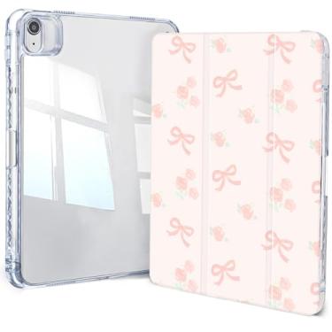 Imagem de Jngnpn Capa para iPad Air 11 polegadas M3 (2025)/M2 (2024), iPad Air 5ª (2022)/4ª geração (2020) 10,9 polegadas, iPad Pro 11 polegadas 2018 1ª, capa traseira transparente com três dobras com suporte