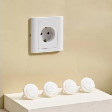 Imagem de 20 peças de tampas de tomada europeias pacote com 10 ou 20 plugues de segurança para prevenção de choque serve para soquetes padrão europeu para viagens de escritório em casa, 20 peças