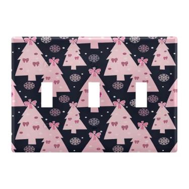 Imagem de Burbuja Capa de placa de parede para interruptor de luz de árvore de Natal, placa decorativa de parede, parafusos incluídos, 3 faixas
