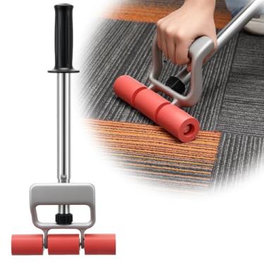 Imagem de Rolo de borracha 17,5-27 Ferramenta de pressão de rolo j ajustável Rolo de piso resistente Rolo laminado Sem necessidade de instalação Ferramenta de rolo de vinil Remover rolo de costura de ar para