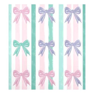 Imagem de Qilmy Capa de ímã de lava-louças com laço listrado 58 x 66 cm para porta da frente capas decorativas de geladeira adesivo de folha magnética para máquina de lavar louça painel de geladeira decalque