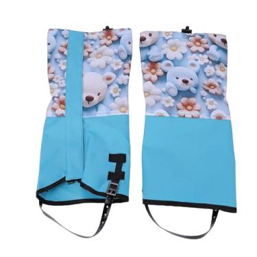 Imagem de Luocute Polainas de Neve Infantis, Tecido Oxford 300D 600D à Prova de Chuva Com Parte Superior Elástica e Tira Antiderrapante de TPU para Caminhadas, Esqui, (Estilo Juvenil Urso)