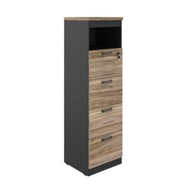 Imagem de Arquivo para Escritório com 4 Gavetas e Pasta Suspensa com Nicho - RES