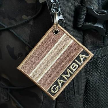 Imagem de BP0196N-004 Bandeira Gambia Patch Bordado 7,5×6,3cm (B) Fecho de contato gancho)