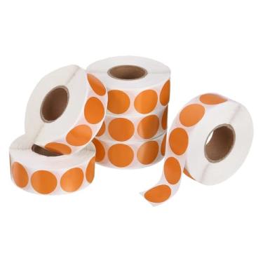 Imagem de PATIKIL 6000 peças de adesivos coloridos de 6 rolos, adesivos circulares de 1,9 cm, etiqueta de codificação para escritório, negócios, quintal, venda de garagem, decoração de casa, laranja