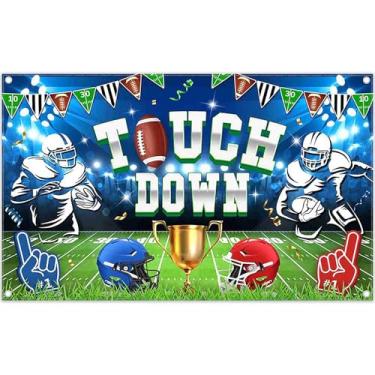 Imagem de YCUCUEI 183 x 109 cm Tecido Futebol Touchdown Tigela de Fundo Noturno Troféu Fotografia Fundo Infantil Meninos Tema Esportivo Decoração Festa de Aniversário Foto Banner Cabine