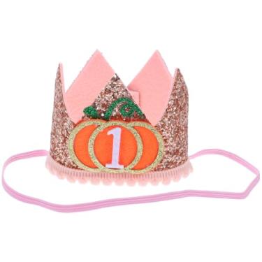 Imagem de Chapéu Coroa Abóbora Cocar De Aniversário Chapéu De Festa Príncipe Chapéu De 1º Aniversário Tiara Princesa Bebê Para o Aniversário Filho Lantejoulas Foto Pequena Abóbora