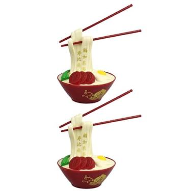 Imagem de PRETYZOOM 2Pcs Birthday Noodle Cake Toppers Fun Plastic Cake Picks for Elderly Celebrations Adorable Party Decorations for Birthday Cakes and Cupcakes Creative Ramen Figurine Ornaments