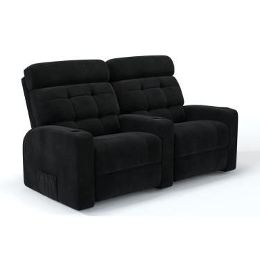 Imagem de  Sofá 2 Lugares Reclinável Elétrico Em Tecido Bouclé Com Massagem Linha Cinema