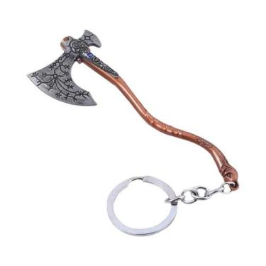 Imagem de Chaveiro God of War Ragnarok Kratos Ares Thor Mjolnir Machado Leviatha