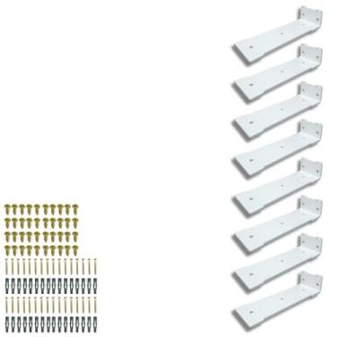 Imagem de 8 Suportes 20cm Formato Largo Para Prateleira Mão Francesa Estilo Mode