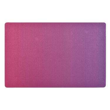 Imagem de GAIGEO Tapete externo gradiente roxo de poliéster, tapetes externos antiderrapantes para porta, capacho de entrada interna 81 x 50 cm