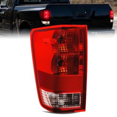 Imagem de Nilight Conjunto de lanterna traseira compatível com Nissan Titan 2004, 2005, 2006, 2007, 2008, 2009, 2010, 2011, 2012, 2013, 2014, 2015, Nissan Titan, luz traseira estilo original, lente vermelha