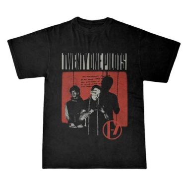 Imagem de Camiseta Casual Vintage Unissex Oversized Twenty One Pilots Manga Curt
